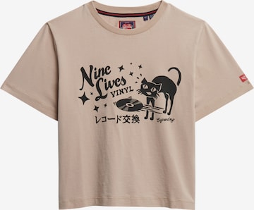 T-shirt 'Roadside Trade' Superdry en beige : devant
