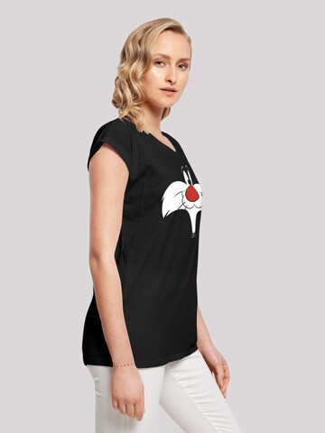 F4NT4STIC Shirt 'Looney Tunes Sylvester Big Face' in Zwart