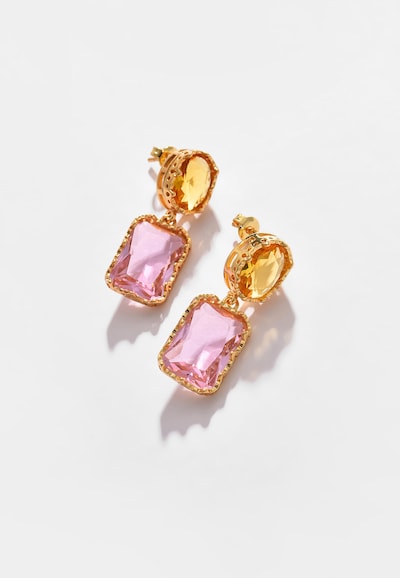 SOHI Boucles d'oreilles 'Greta' en curry / or / rose clair, Vue avec produit