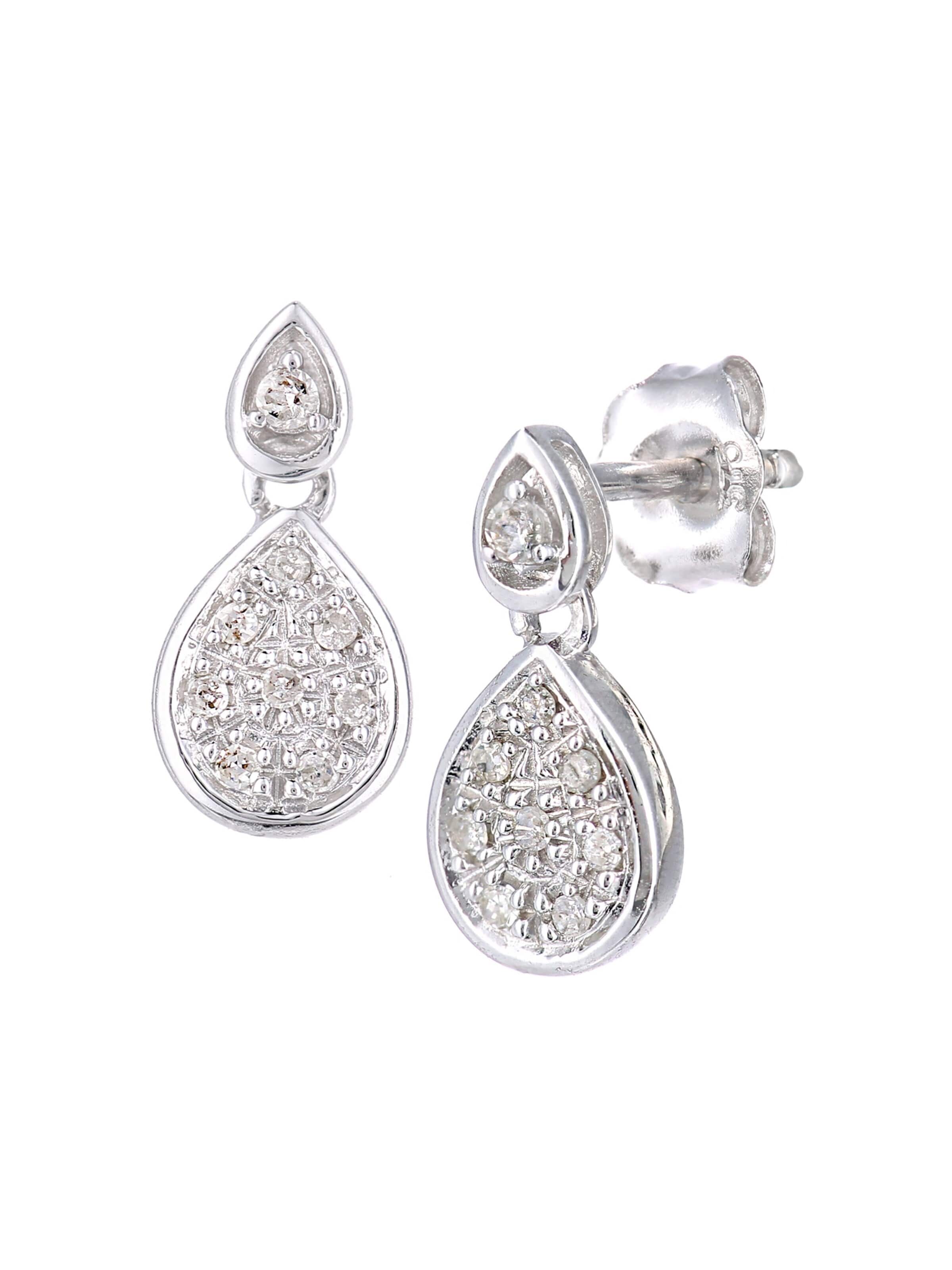 DIAMANT LETERNEL Earrings 'Ohrhänger aus 375 Weißgold mit Diamant' in One size in Silver, Item view