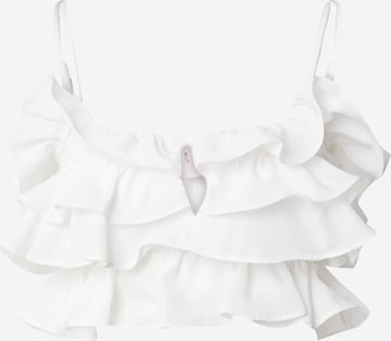 NLY by Nelly - Top 'Frill Dream' em branco: frente