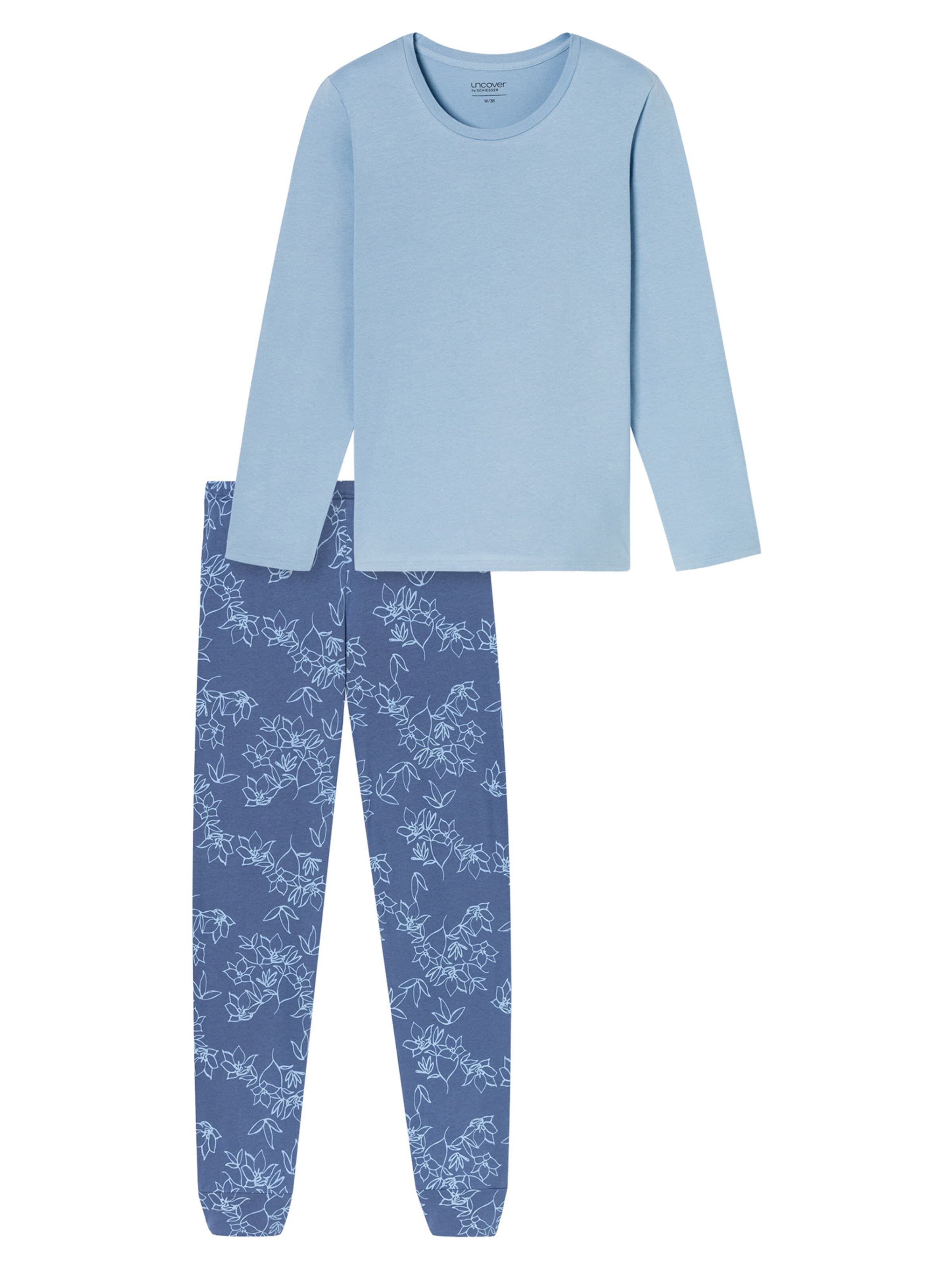 SCHIESSER Pyjama ' Nightwear Serie ' in Blauw: voorkant