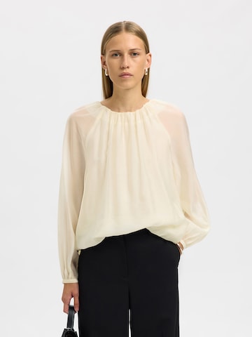 Chemisier 'SLFIRIS' SELECTED en beige : devant