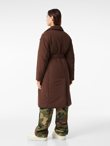 Bershka Between-Seasons Coat in Brown