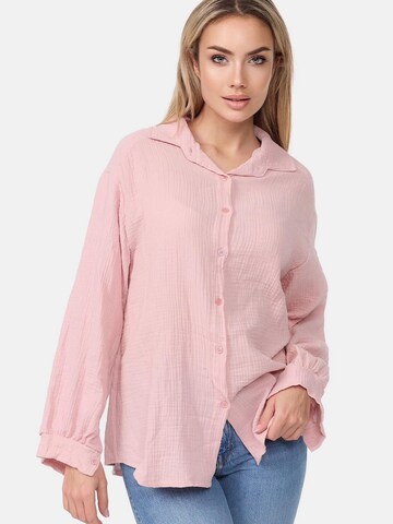 Worldclassca Bluse 'Damen Musselin Bluse Sommer'‌‌‌‌‌‌‌‌‌ in Pink: Vorderseite