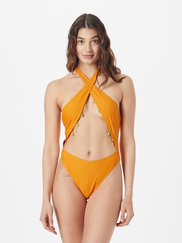 Nasty GalBustier Jednodijelni kupaći kostim - narančasta boja: prednji dio
