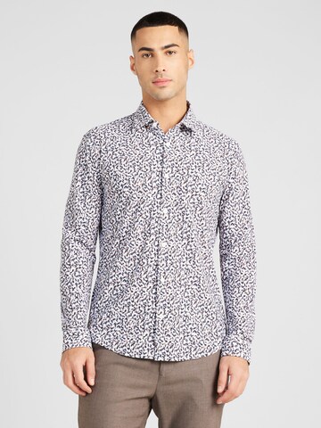 BOSS Slim fit Button Up Shirt 'P-ROAN' in Blue: front