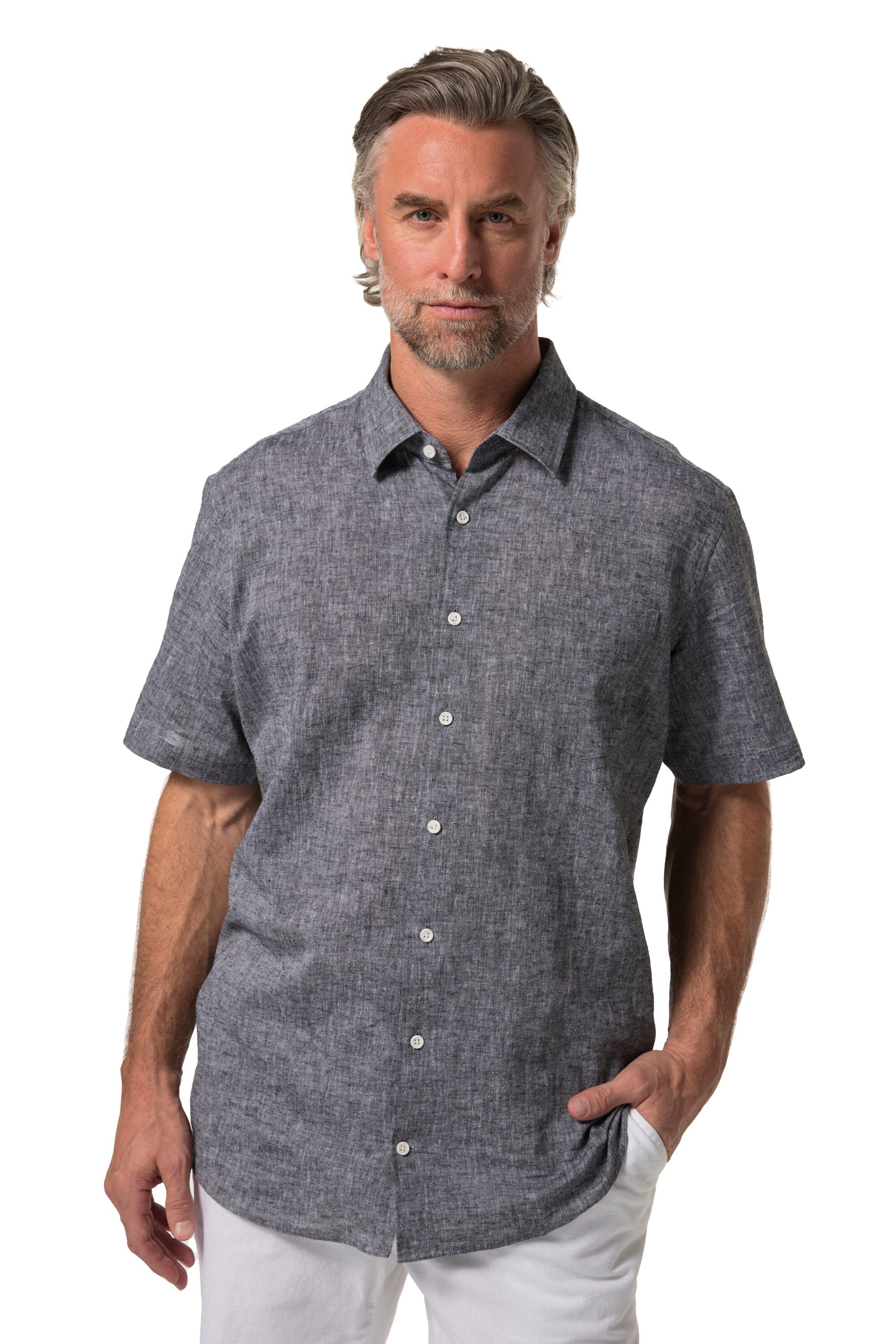 Boston Park Comfort Fit Hemd in Schwarz: Vorderseite