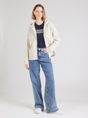 Tommy Jeans Ζακέτα φούτερ 'TJW REG S FLAG ZIP THRU' σε μπεζ