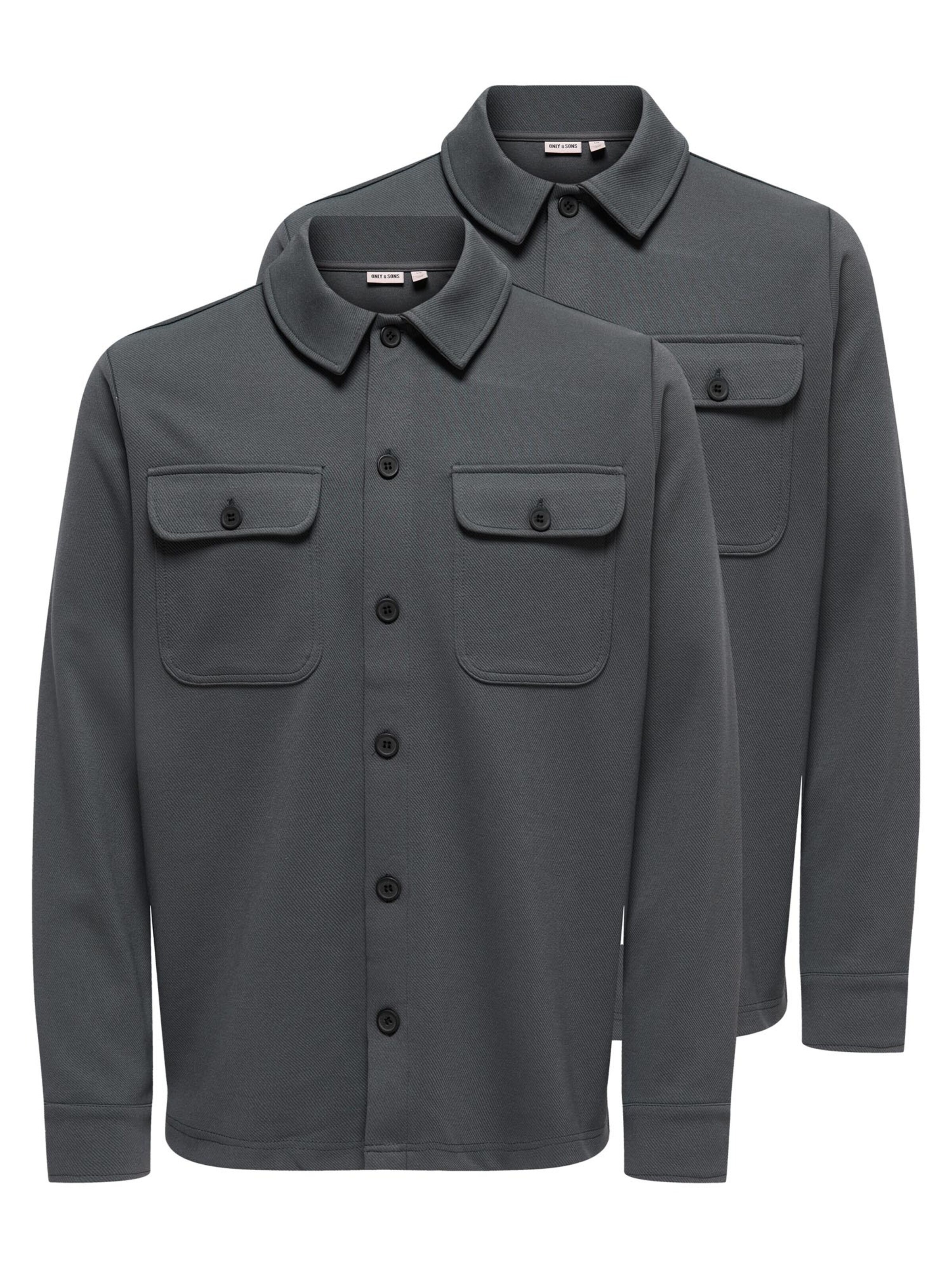 Only & Sons Hemd 'Newkodyl'‌‌‌‌‌‌ in Grau: Vorderseite