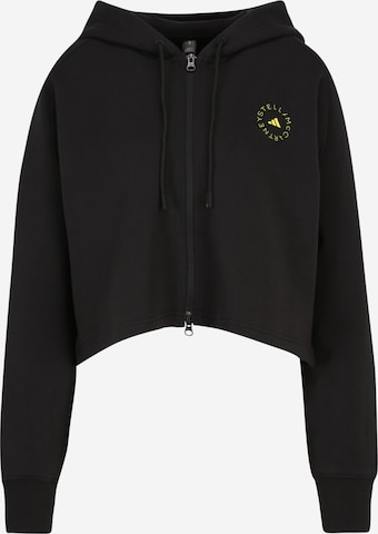 ADIDAS BY STELLA MCCARTNEY - Sudadera con cremallera deportiva en negro: frente