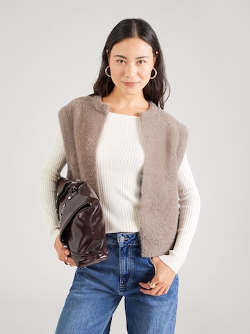 RINO & PELLE Knitted vest 'Elona' in Grey: front
