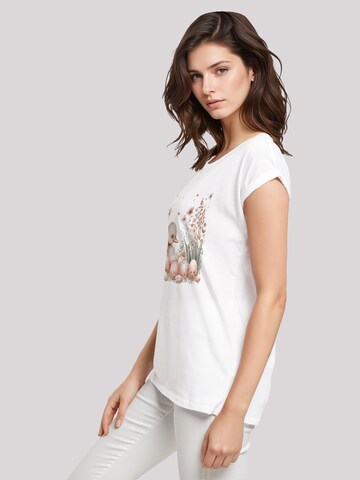 F4NT4STIC T-Shirt 'Ente Ostereier Blumen Küken' in Weiß