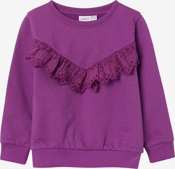 NAME ITSweater majica 'NASJA' - ljubičasta boja: prednji dio