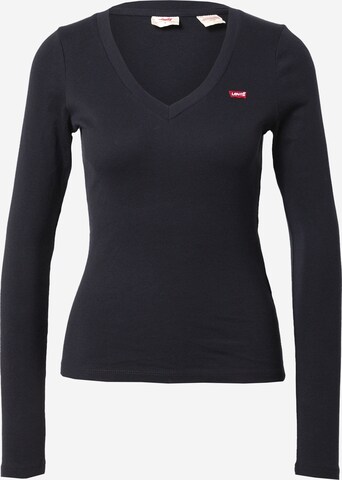 LEVI'S ® T-shirt 'LS Vneck Baby Tee' i svart: framsida