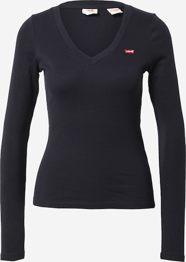 LEVI'S ® Shirt 'LS Vneck Baby Tee' in rot / schwarz / weiß, Produktansicht