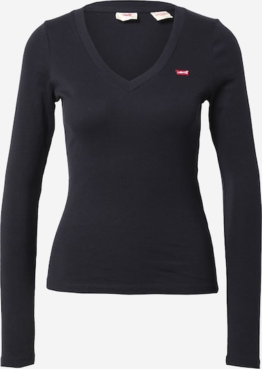 LEVI'S ® T-shirt 'LS Vneck Baby Tee' en rouge / noir / blanc, Vue avec produit