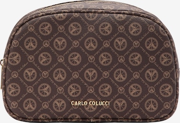 Carlo Colucci Toiletry Bag ' Cozzio ' in Brown: front