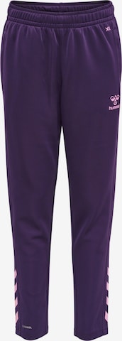 Hummel Slim fit Workout Pants in Purple: front