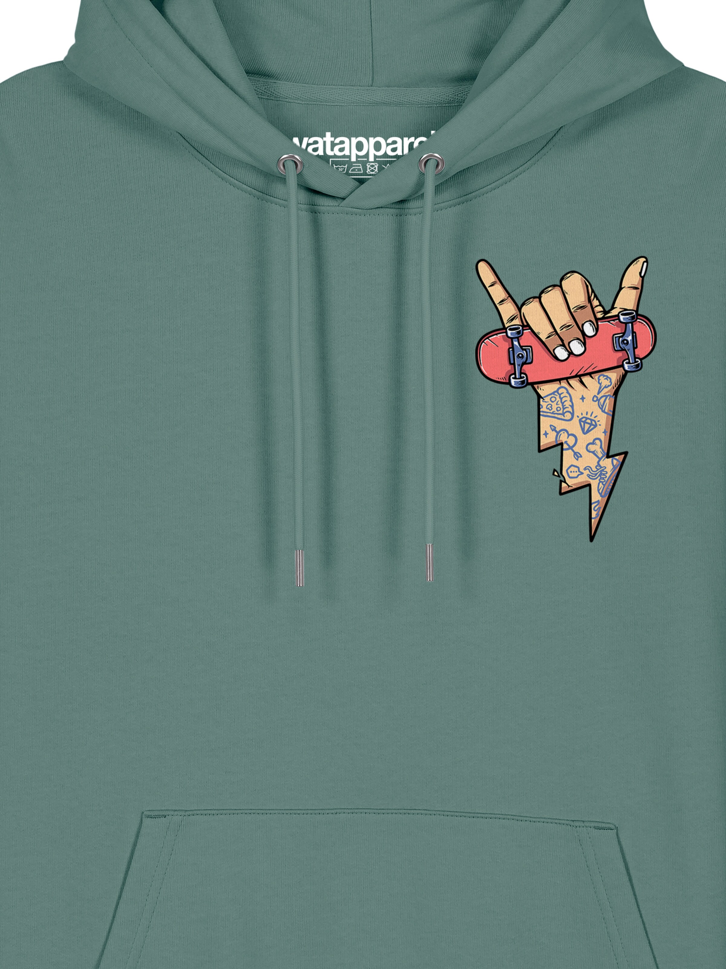Sweat-shirt 'Skateboard' Watapparel en vert
