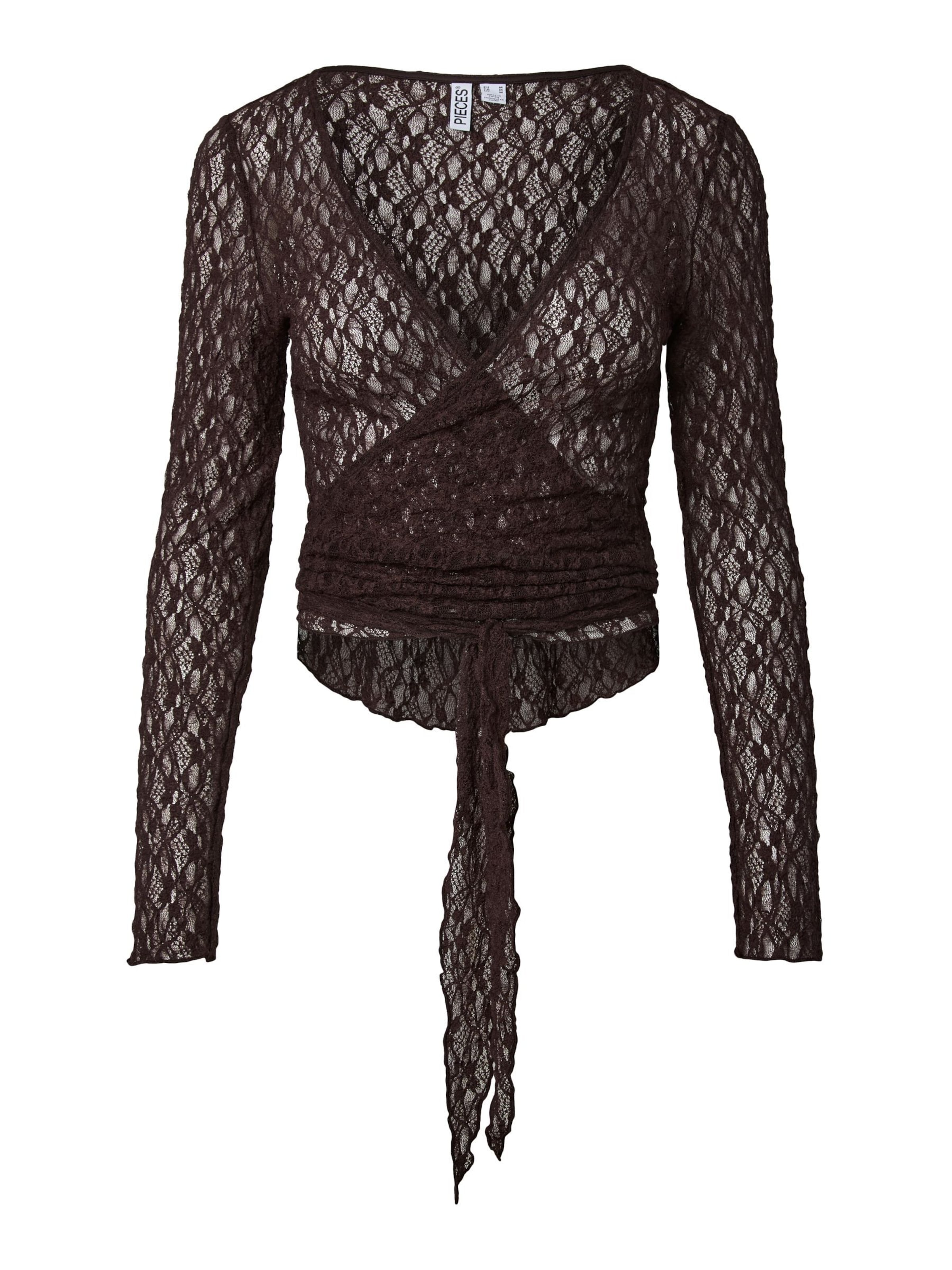 PIECES - Top 'ROYA' en marrón: frente