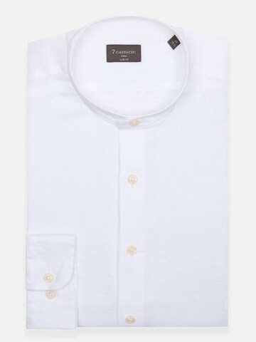 Slim fit Camicia business 'Caravaggio Essentials Linen Man Shirt Light Blue' di 7Camicie in bianco