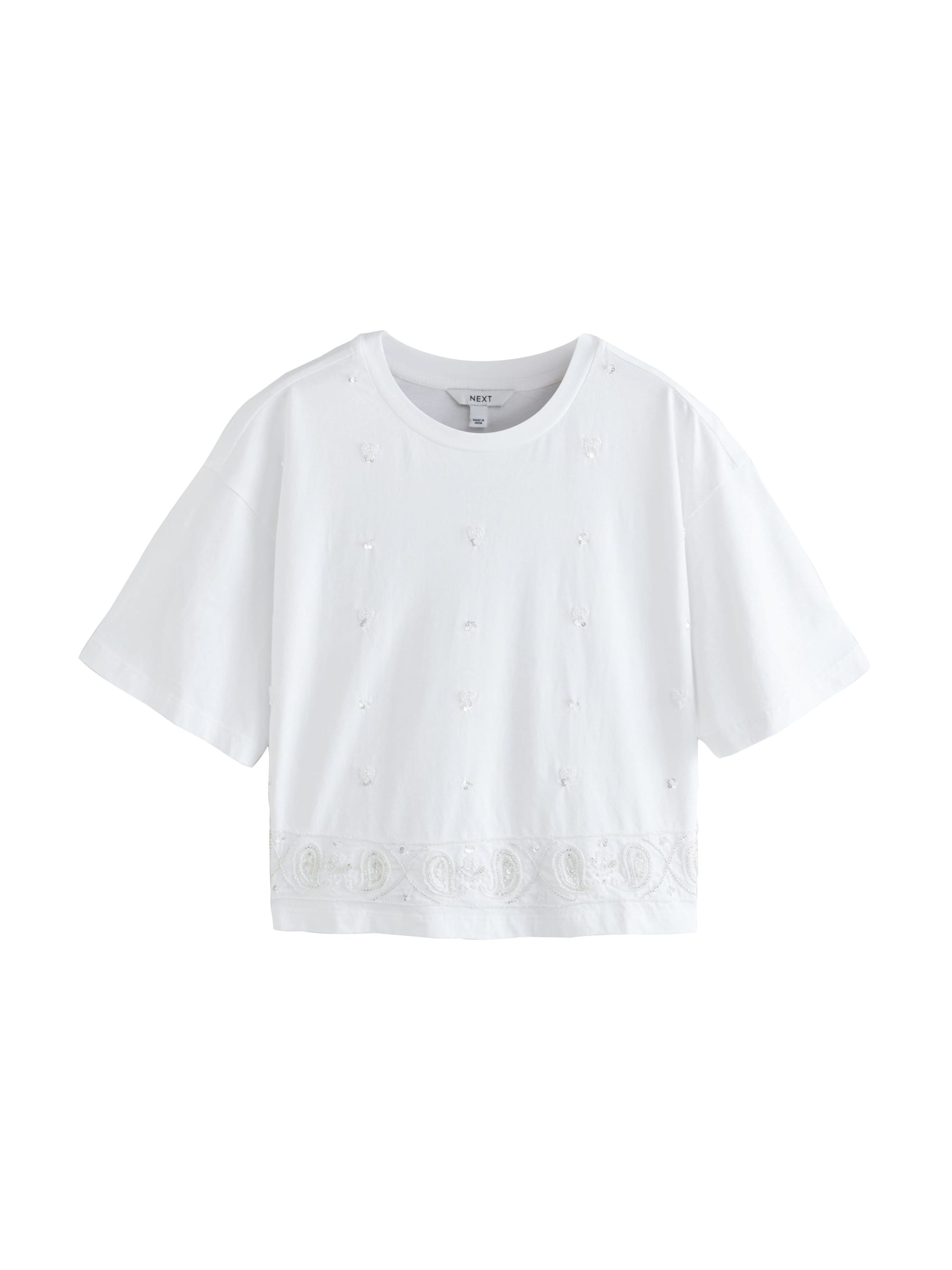 T-shirt Next en blanc : devant