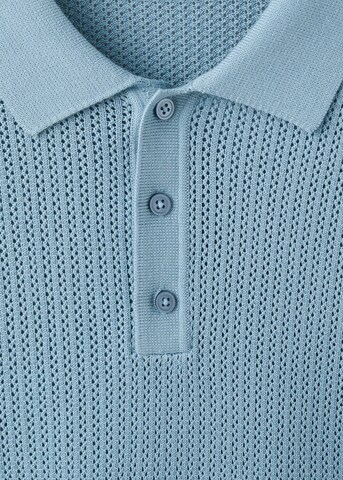 MANGO MAN Shirt 'Pointele' in Blue