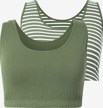 Ulla Popken Bralette Bra in Green: front