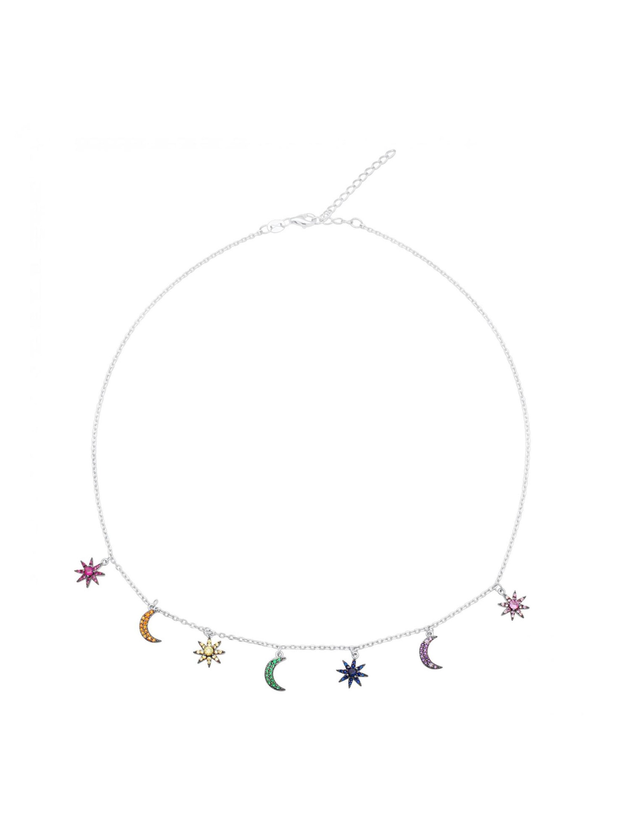 Tony Fein Kette 'Sonne Mond'‌‌‌ in Mischfarben: Vorderseite