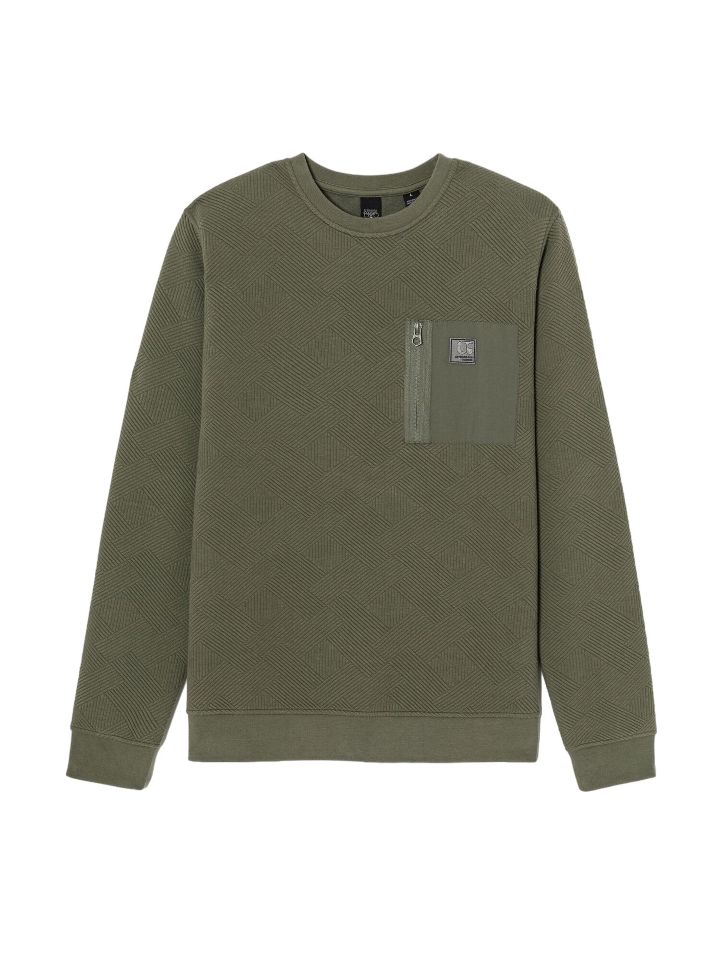 Le Temps Des Cerises Sweatshirt 'CORA' in Groen: voorkant