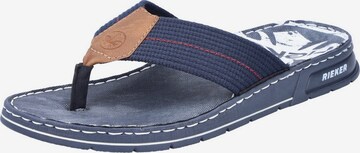 Rieker T-Bar Sandals in Blue: front