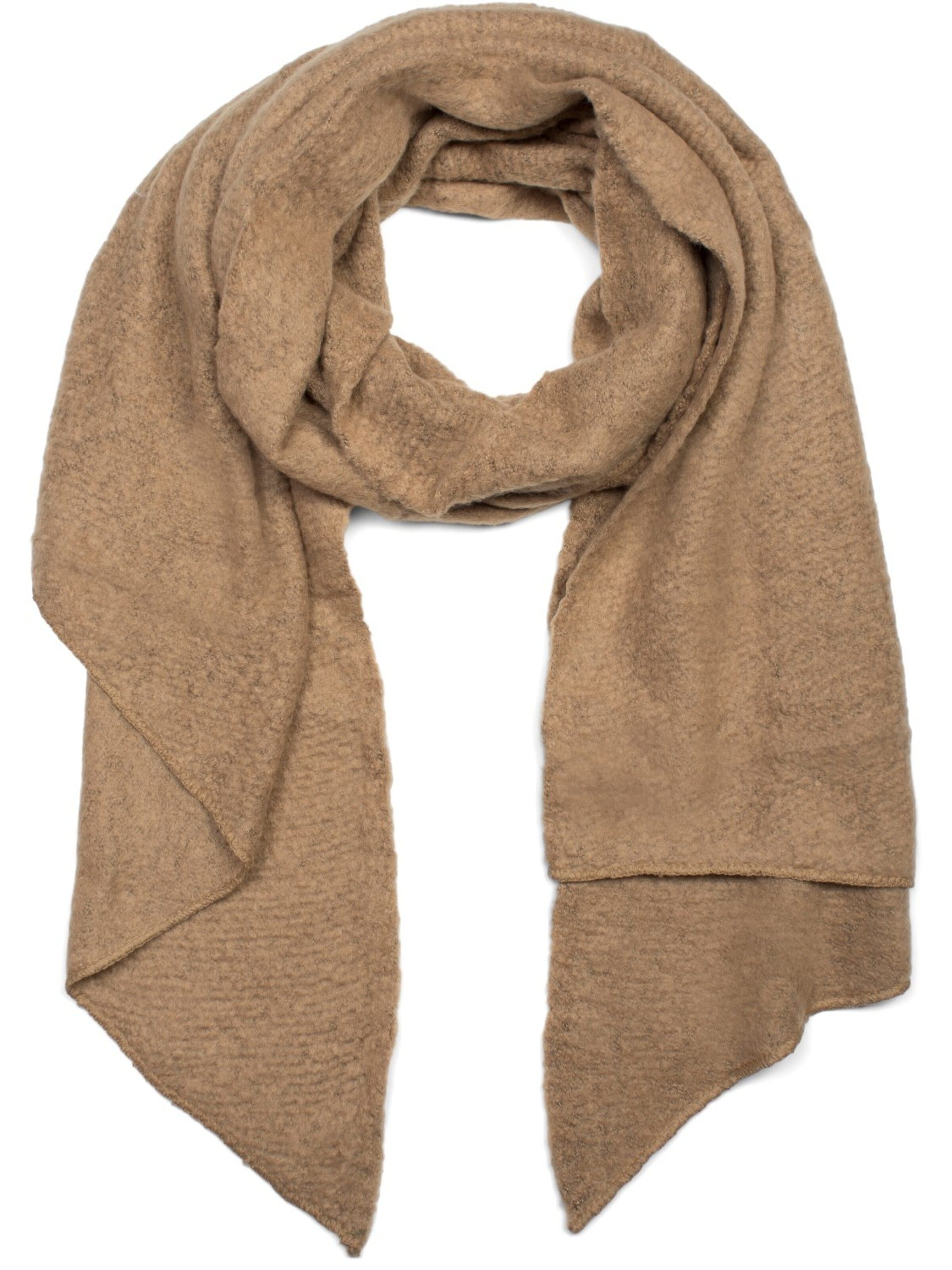styleBREAKER Oversizeschal 'Asymmetrischer unifarbener Web Schal'‌‌‌‌‌‌ in Braun: Vorderseite