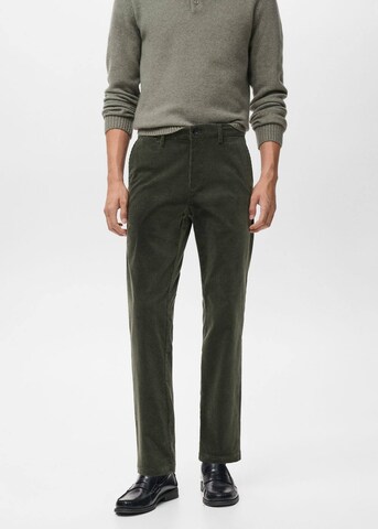 MANGO MAN Slim fit Pants 'Berdam' in Green: front