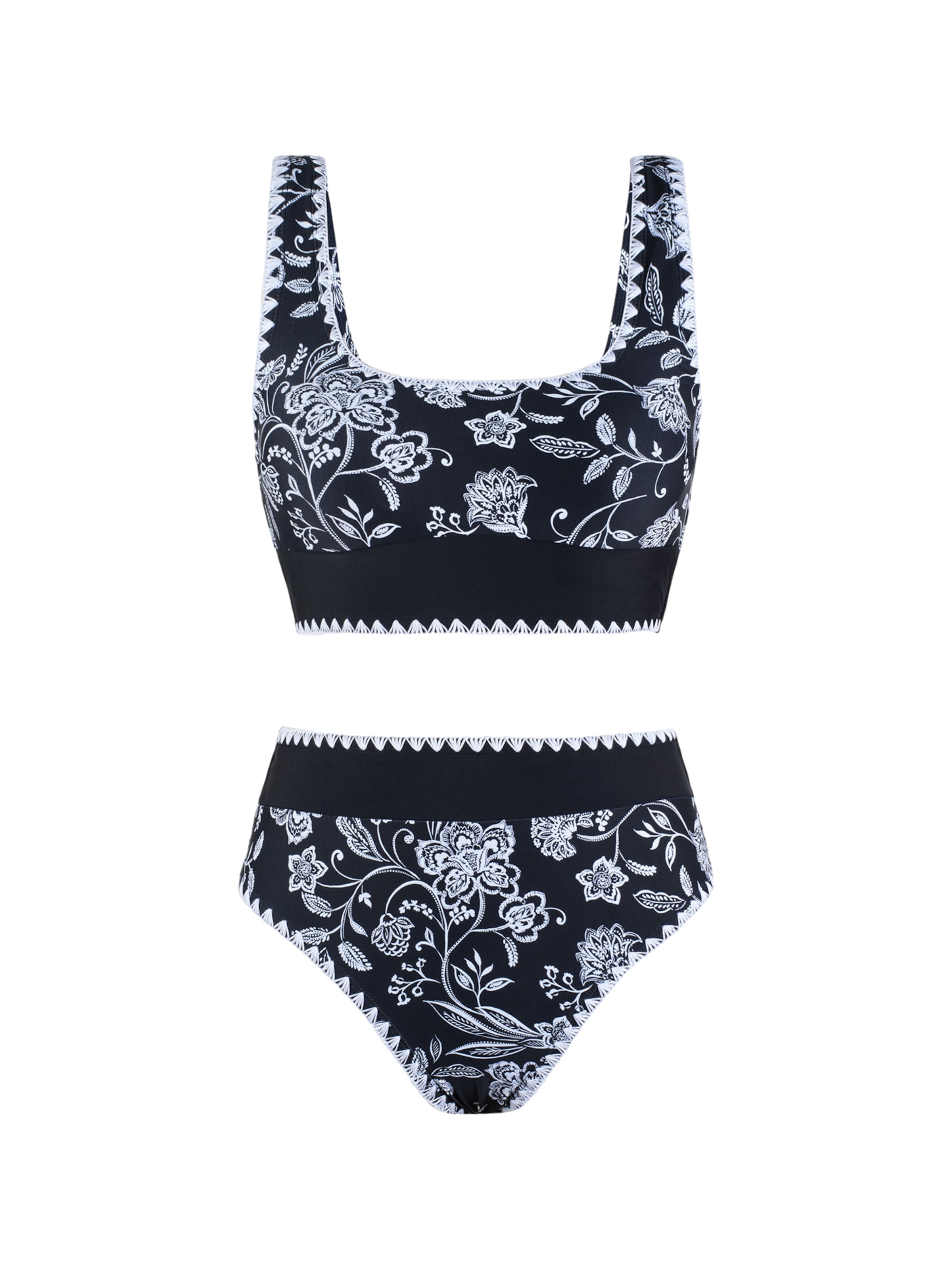 Cupshe Bralette Bikini in Black: front