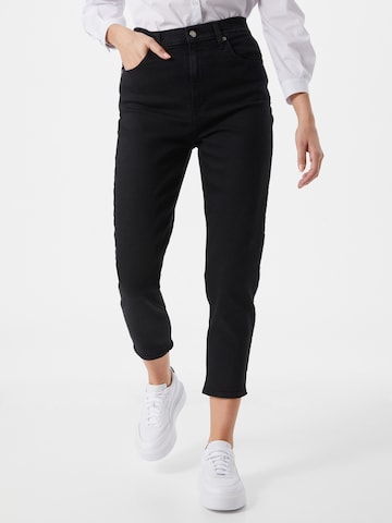Tapered Jeans 'HIGH WAISTED MOM JEAN BLACKS' de la LEVI'S pe negru: față