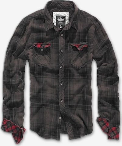 Brandit Button Up Shirt in Brown / Mocha / Red / Black, Item view