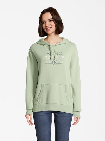 Sweat-shirt 'MOVED ON' AÉROPOSTALE en vert : devant