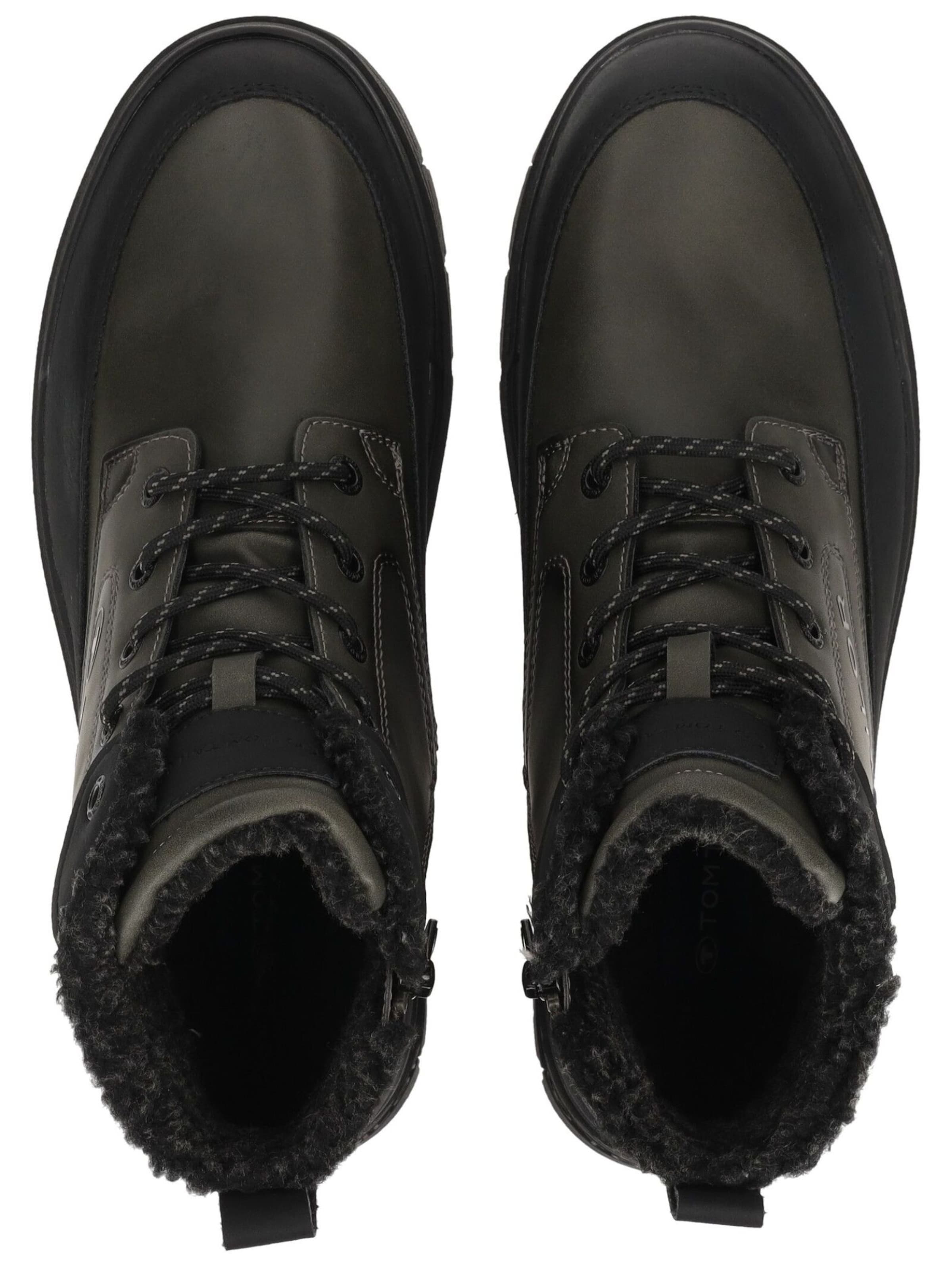 TOM TAILOR - Botas con cordones en verde