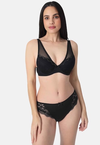 Soutien-gorge 'EYELASH LACE' sassa en noir : devant
