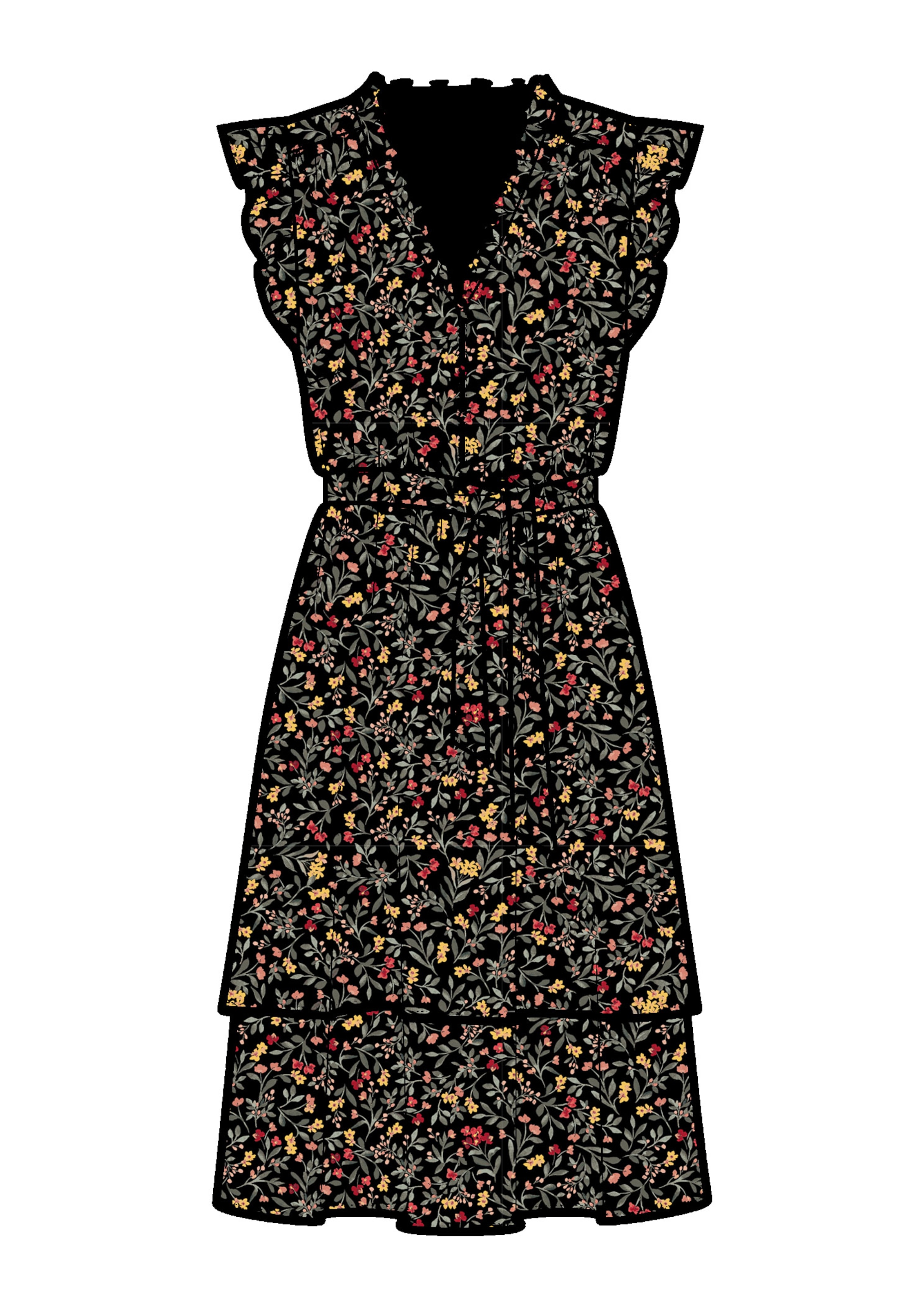 Robe ' ' Apricot en noir : devant