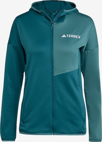 Veste en polaire fonctionnelle 'Xperior' ADIDAS TERREX en vert : devant