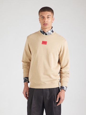 Sweat-shirt 'Diragol212' HUGO en beige : devant