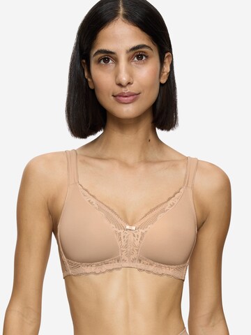 TRIUMPH T-Shirt BH 'Modern Lace + Cotton'‌‌‌ in Beige