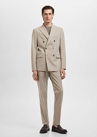 MANGO MAN Slim fit Suit Jacket 'Monaco-I' in Beige