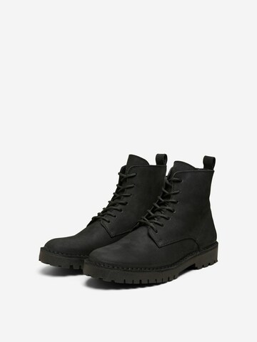 Bottines à lacets 'Ricky' SELECTED HOMME en noir