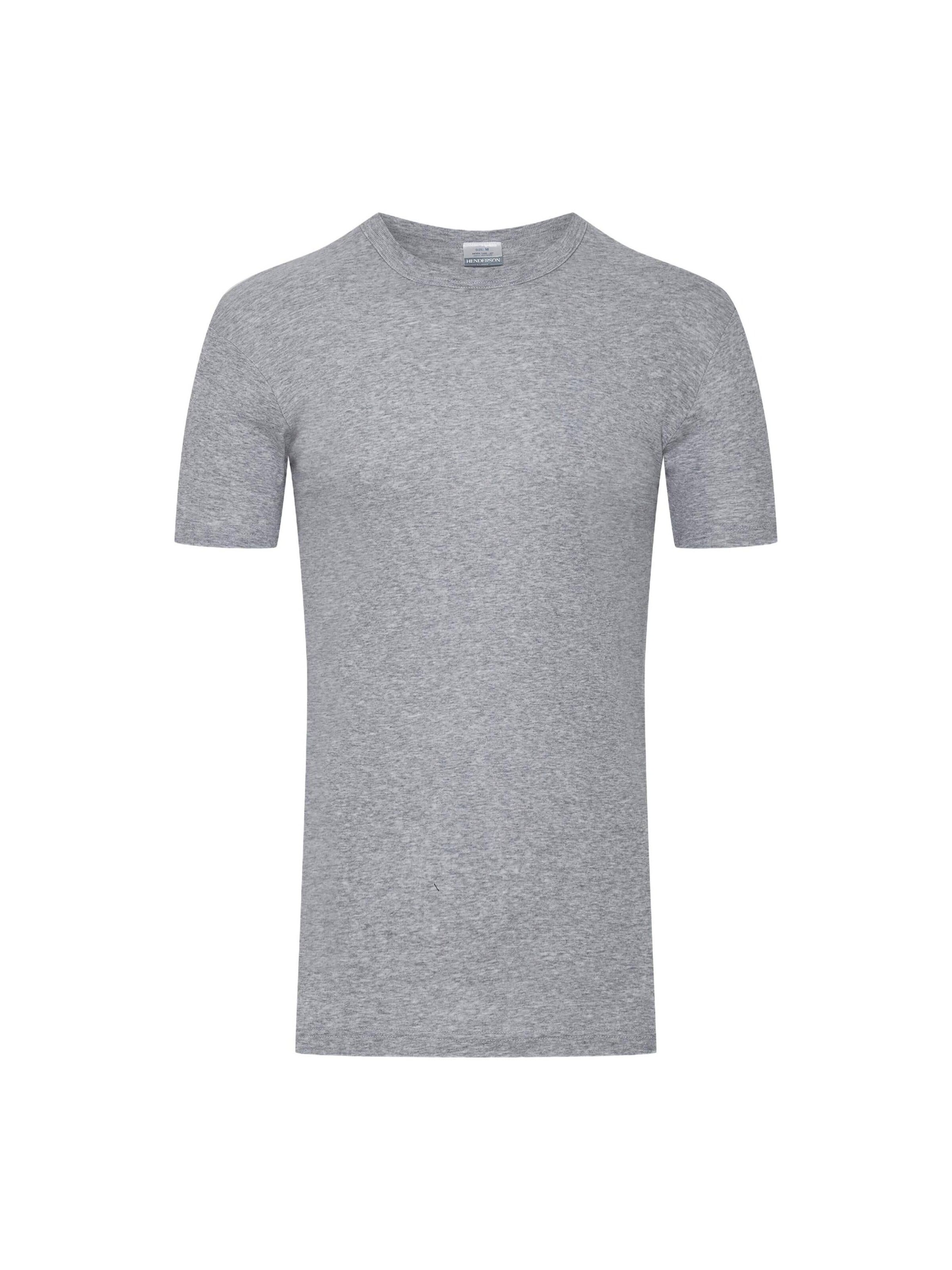 Henderson - Camiseta 'Slim-Fit-Baumwoll-T-Shirt mit Rundhals, BT-100 M' en gris: frente