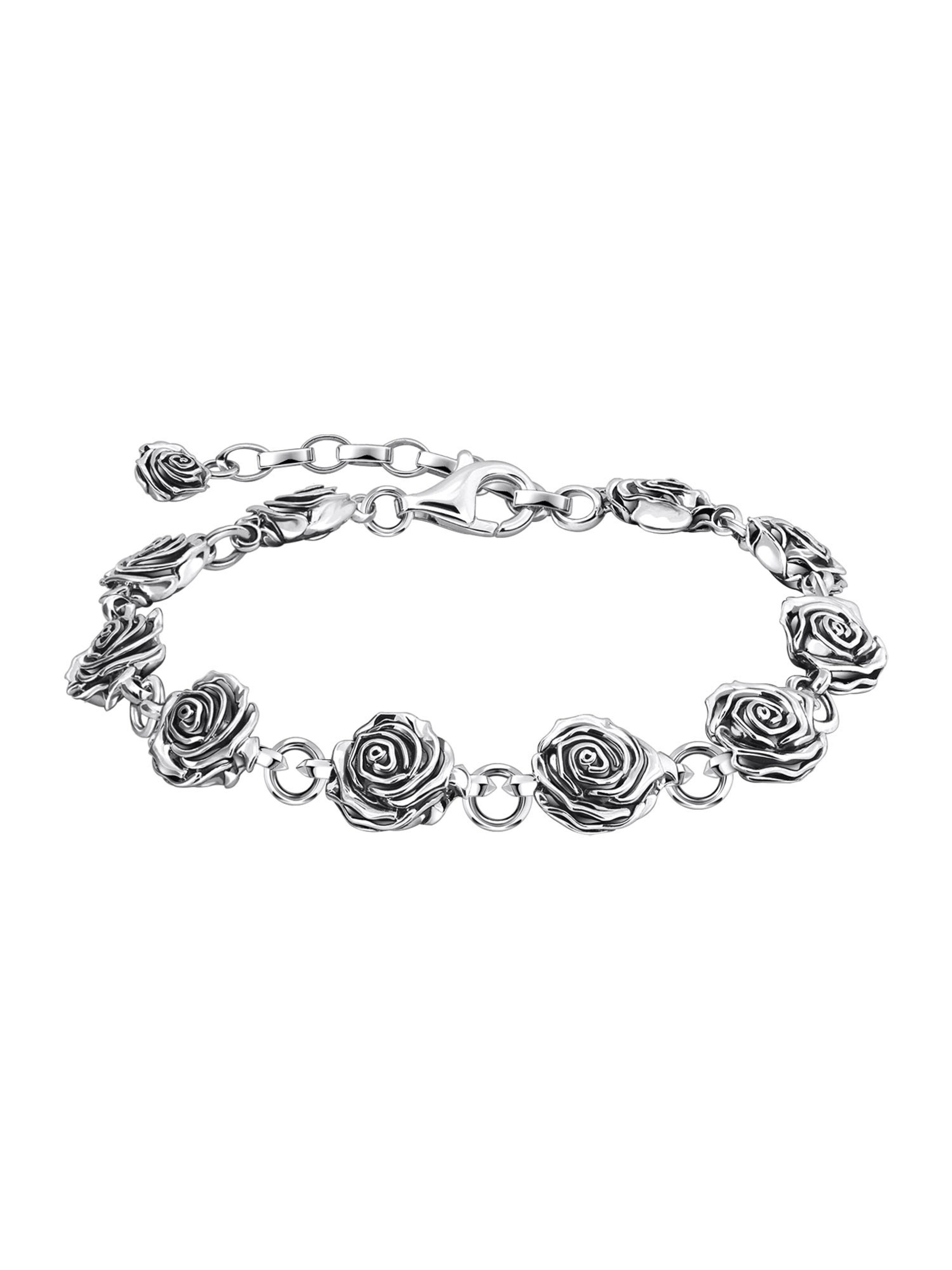 Thomas Sabo Bracelet 'Midnight Rose' in Silver: front