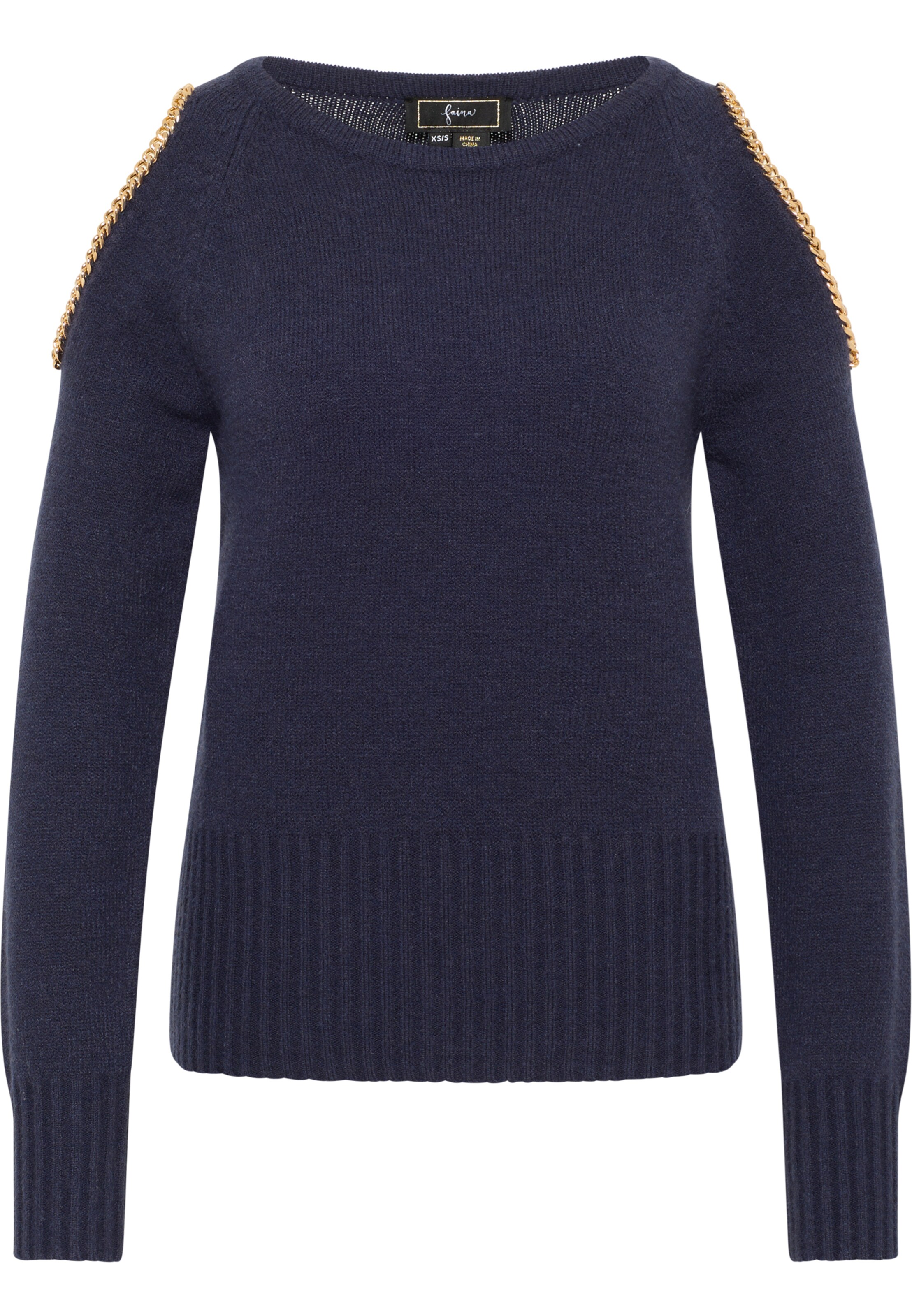 faina Pullover 'Tuxe' in Blau: Vorderseite