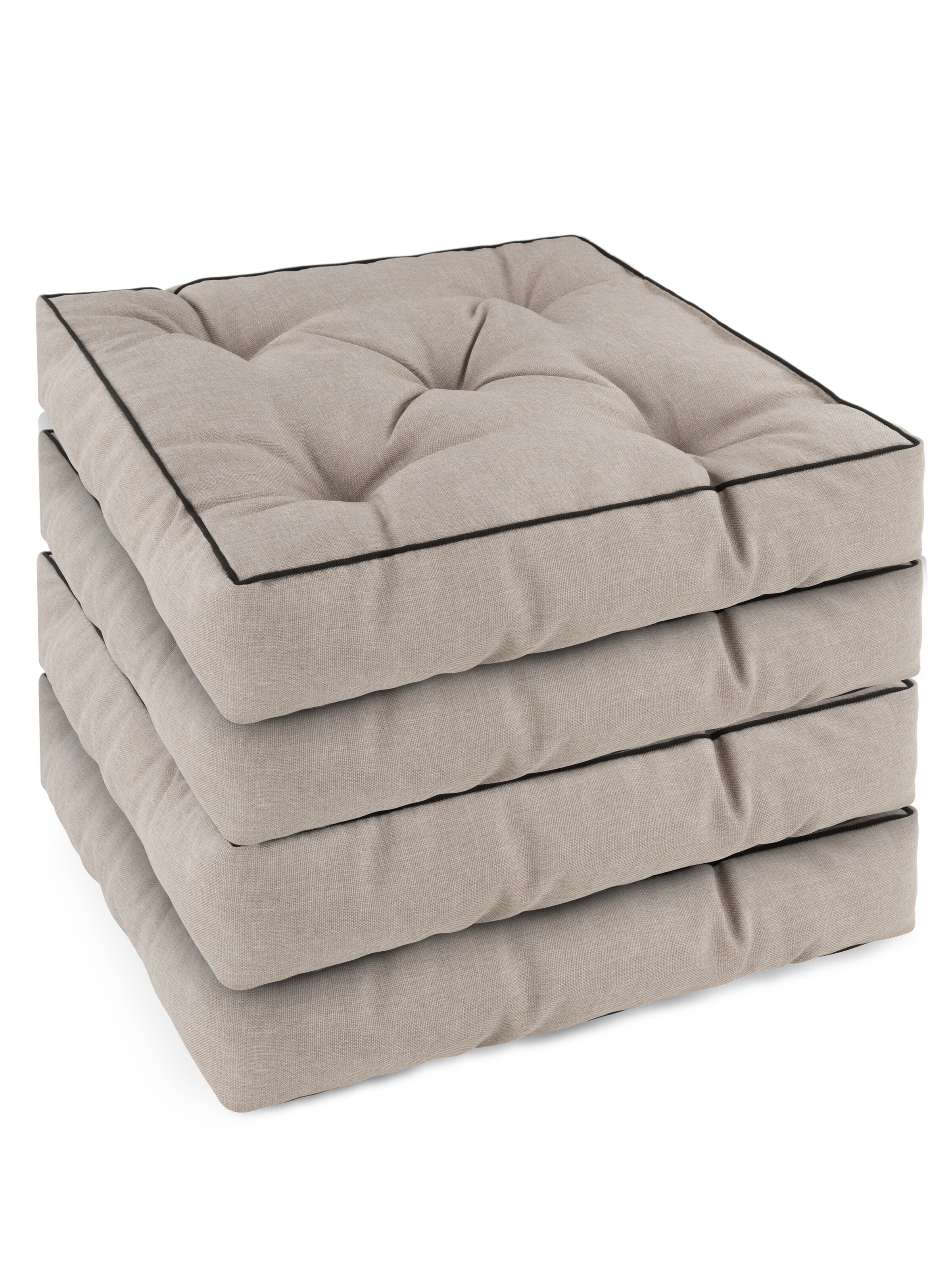 Aspero - Cojines para sillas 'Murcia' en beige: frente